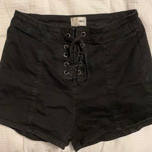 Amuse society lace up high waisted shorted